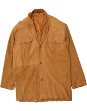 VINTAGE Mens Suede Blazer Jacket UK 38 Medium Brown BA04