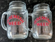 Jeremiah Weed Jam Jar Glass x2