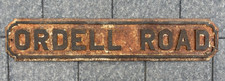 Original antique cast iron street sign - ‘Ordell Road’