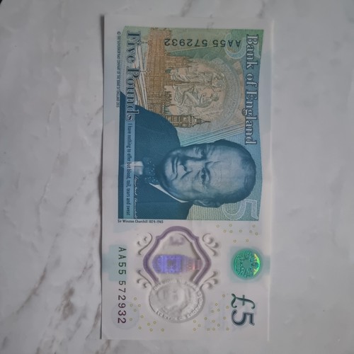 Five pound note aa555 - note, "aa555"