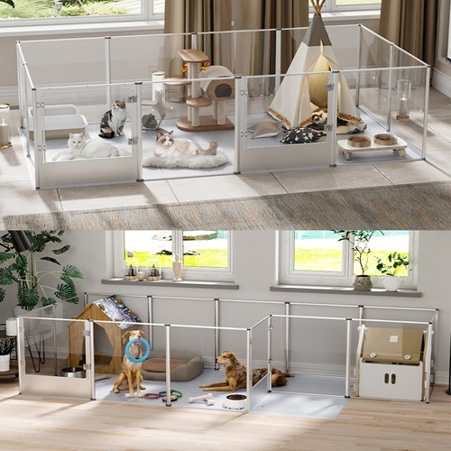 Clear acrylic dog - playpen, with