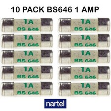 Nartel® 10 X 1 AMP SHAVER FUSES BS646 1AMP MINI FUSE 20MM X 5MM