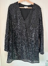 H&M Black Sequin Dress - Size