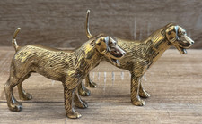 X2 VINTAGE BRASS GOLDEN RETRIEVERS
