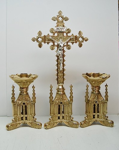 Pair brass gothic - of,