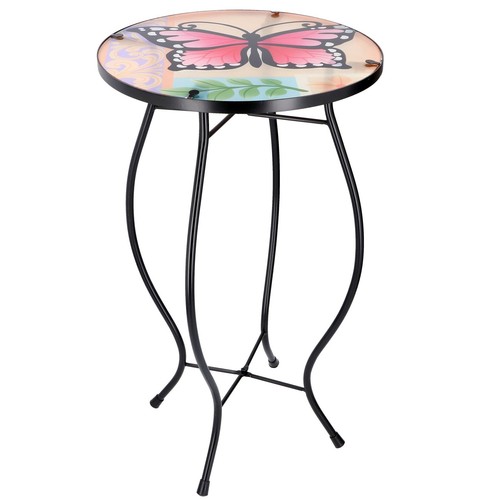 Round side coffee patio decor - side,