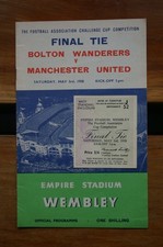 Bolton Wanderers v Man Utd 1958 FA Cup Final Programme and Ticket