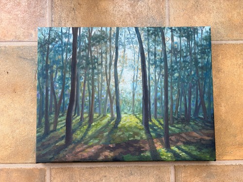 Forest original oil painting - forest,