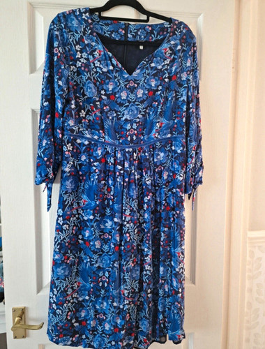 Joules blue floral neck - blue, v-neck