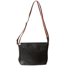 BALLY Striped Strap Leather Shoulder Bag Brown Men's