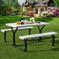 Folding Picnic Table Set White