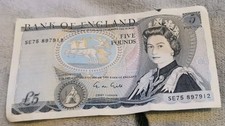 Old five pound note, Wellington, Gill SE60 770525 #25