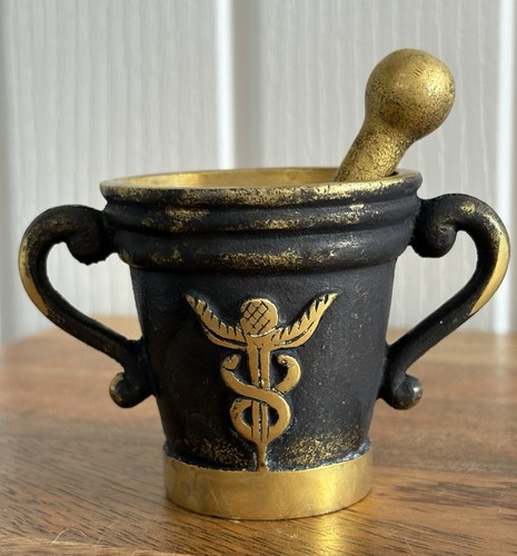 Vintage brass metal apothecary - metal,