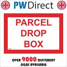 SIGN Parcel Drop Box Home Delivery Courier Driver Postman Package Goods GE928P
