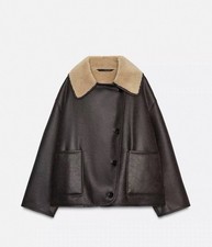 ZARA shearling aviator jacket