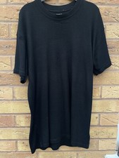 Primark Mens Thermal Top Black Short Sleeve Size XL Chest 44-46in (4889b)