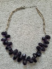 Phase Eight Chunky Costume Necklace Purple 