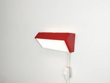 Red 1980s brutalist wall lamp