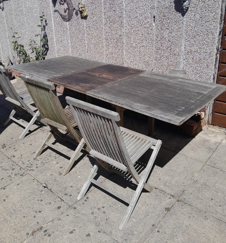 Teak garden table - garden, (extendable)