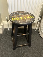 Unique Small Vintage Rustic Wooden Boxing Ring Gym Corner Stool Decorative
