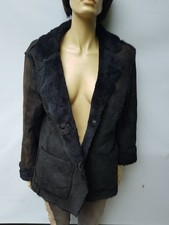 Vintage Real French Designer Sheepskin Shearling coat Size 12 UK