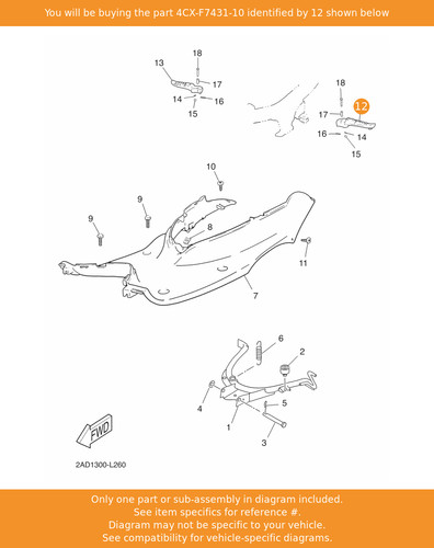 Yamaha footrest rear 1 - footrest,,