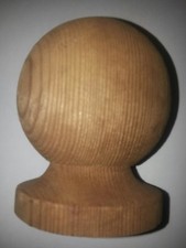 Brown Treated Wooden Ball Finial for 3 inch fence post cap topping garden 