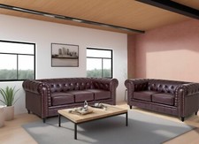 Chesterfield Sofa Suite Brown