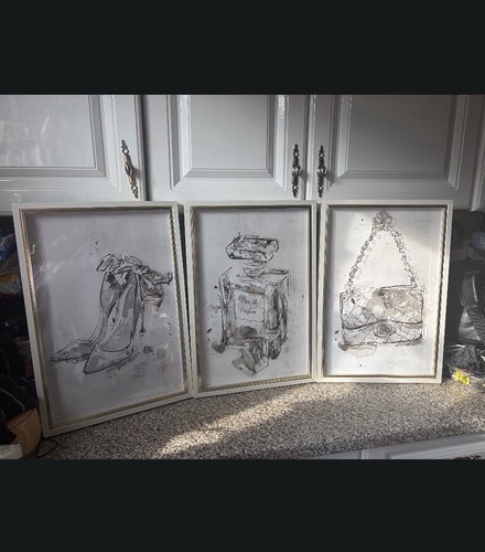 Set large framed prints glam - 3,