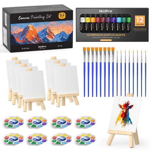 Nicpro mini canvas and - mini, easel