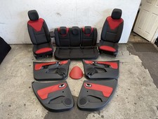 RENAULT CLIO MK4 2013 FRONT AND REAR RED CLOTH SEATS AND DOOR CARDS SET    #4A
