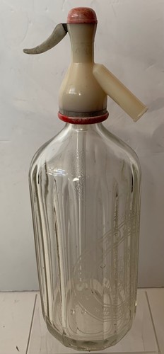Vintage etched glass soda - vintage,