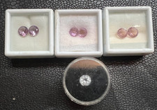 LOOSE STONES, WHITE TOPAZ & AMETHYST - 2.99CT TOPAZ, 3.49CTS AMETHYST PAIR