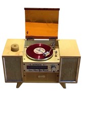 Vintage plastic japanese music box radiogram 1960’s-1970s Working L19xH11xW8.5cm