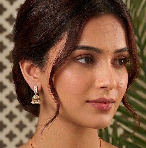 Crystal jhumka ethnic indian - crystal,