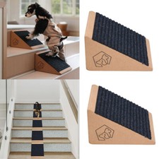2pcs Pet Stairs Wooden Anti - Slip Carpet Dog Ramps Access Steps Carpet Cover