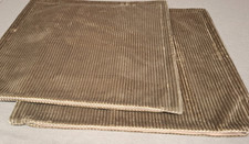 SET OF 2 DFS BRONZE PLEATED VELVET CUSHION COVERS 24X24, 25X25 INCH