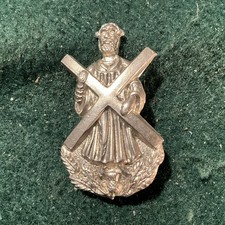 Black watch o/r/s  sporran badge white metal. Ad49