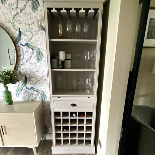 Grey wooden wine cabinet - grey,