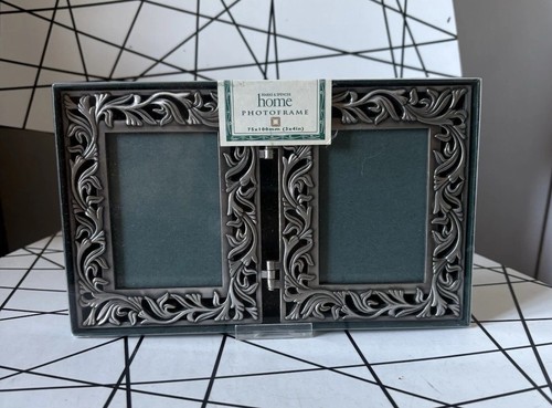 Vintage pewter metal double - metal,