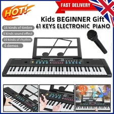 61 Keys Electronic Music Keyboard Organ Piano Set With Microphone Kids Gift UK