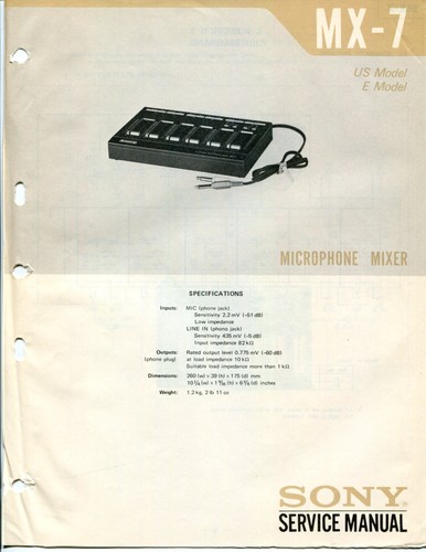Sony model microphone - mx-7,