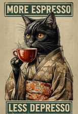 More Espresso less Depresso metal sign, Coffee sign, Nice Kitchen Plaque