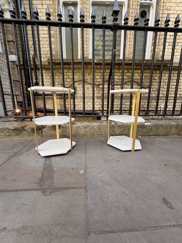 Pair solid marble side - of,