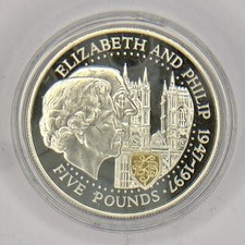 SILVER  5 POUNDS 1997 GUERNSEY