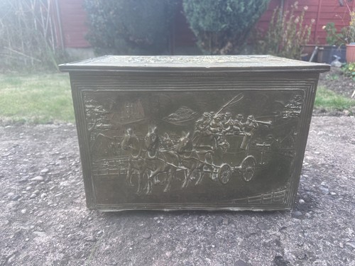 Vintage 1970s brass coal log - 1970s,