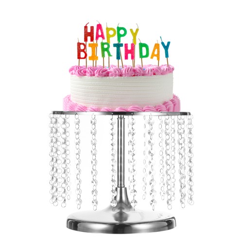 Metal cake stand with crystal - metal,