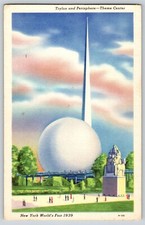 Linen Postcard New York Worlds