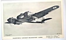 WWII Valentine's Aircraft Recognition Card No 16 - BRISTOL BEAUFIGHTER
