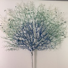 Decorative Glitter Branch Wall Hanging Ombre Blue Green Seasonal Decoration 7 TH